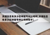 浪潮信息有多少区块链专利公司啊[浪潮信息有多少区块链专利公司啊知乎]