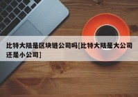 比特大陆是区块链公司吗[比特大陆是大公司还是小公司]